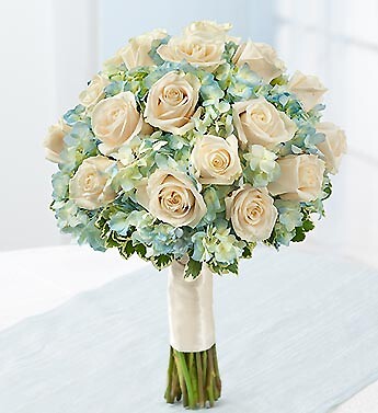 Blue and White Bridal Bouquet